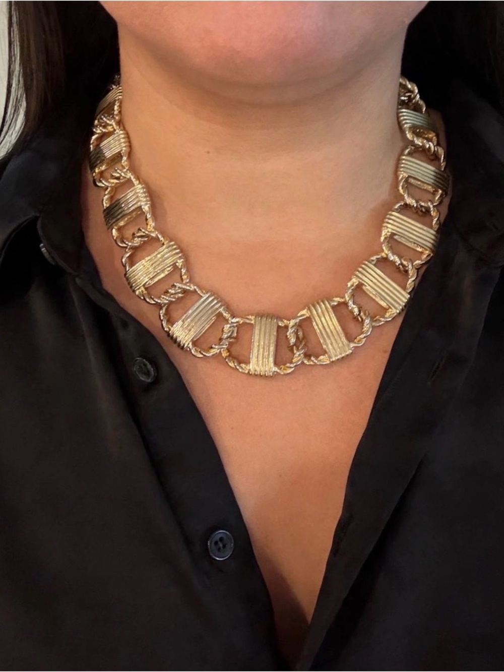 Vintage CIRO Necklace Bold Gold Plate Chunky Luxury Choker Wide Heavy 145gr